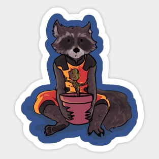 rocket and groot Sticker
